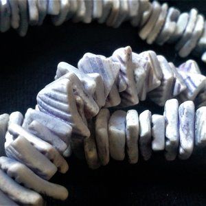 vintage natural 16" 10mm  x 10mm shell bead choker necklave